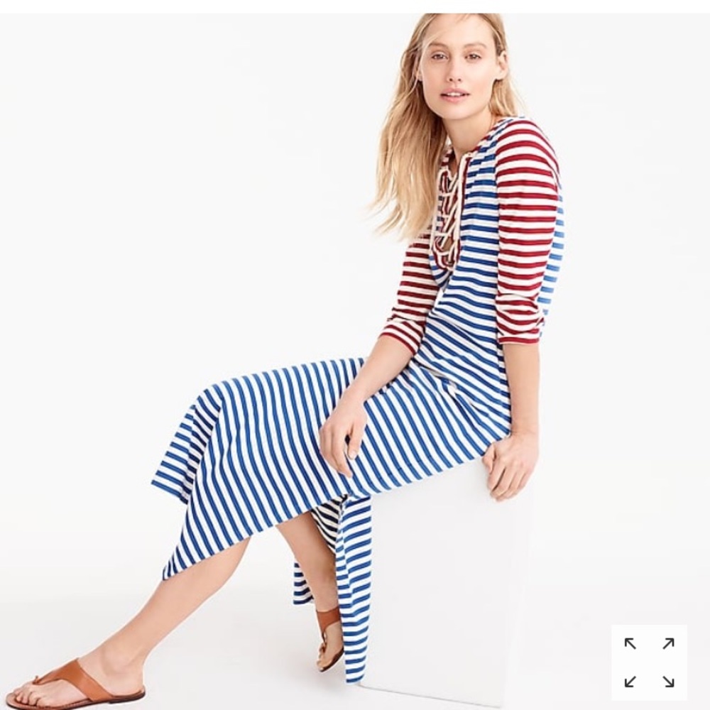 J.Crew Striped Lace Up Dress